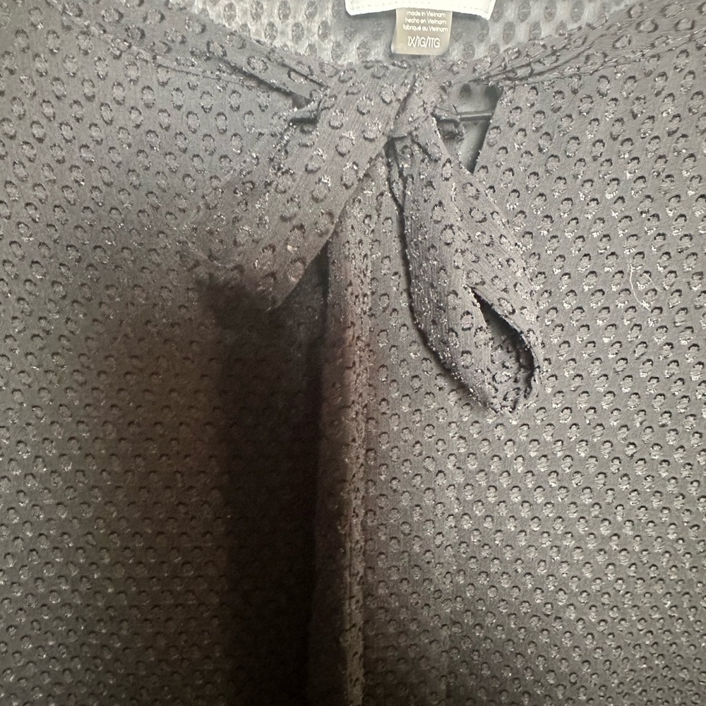 Calvin Klein Black 3/4 Sleeve Tie Front Blouse Plus  1X - Picture 5 of 7